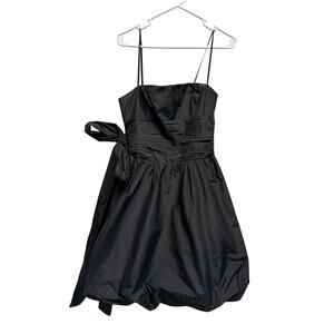 BCBG Max‎ Azria Black 100% Silk Cocktail Dress Size 4 with Bow Detail